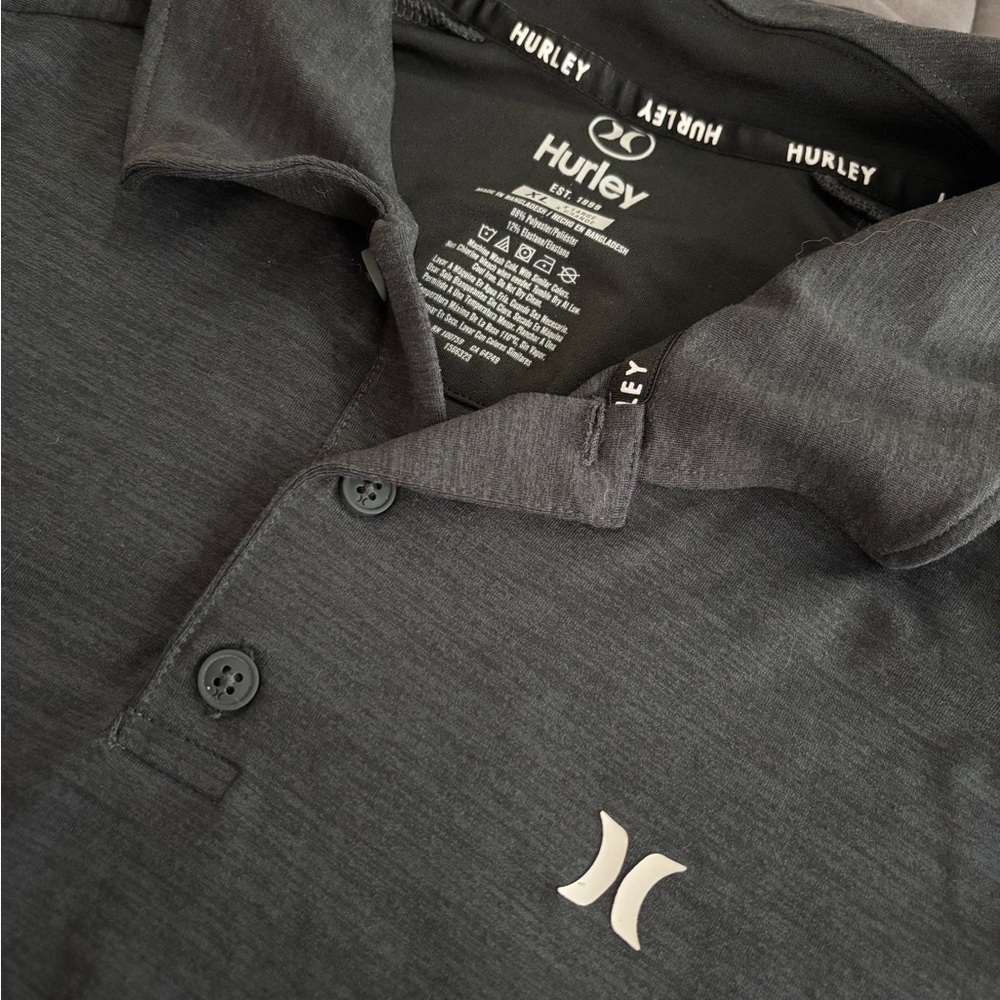 Hurley Charcoal Polo Shirt - Picture 3 of 7